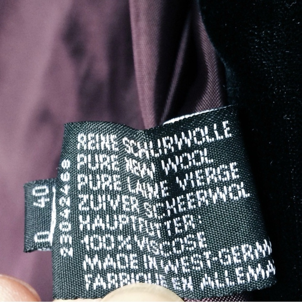 Wool small check long blazer with velvet lapel - Picture 8 of 8